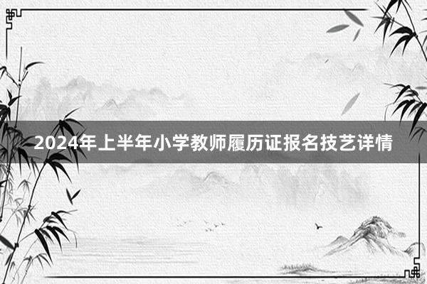 2024年上半年小学教师履历证报名技艺详情