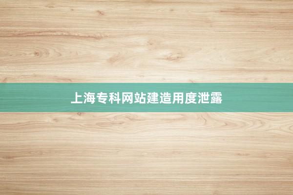 上海专科网站建造用度泄露